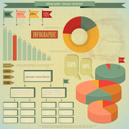 Vintage infographics set のイラスト素材