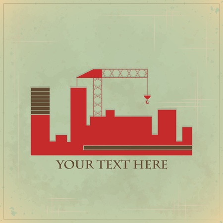 Vintage estate symbol for design on grunge background - illustrationのイラスト素材