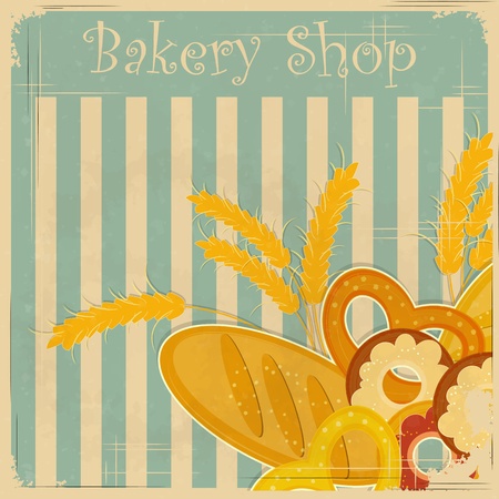 Design Cover menu for Bakery,  Retro card with place for text - vector illustrationのイラスト素材