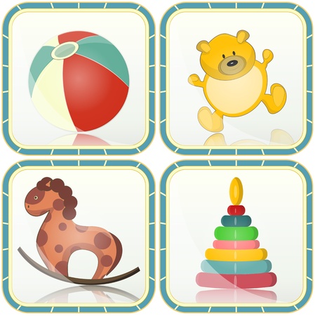 Baby toys iconsのイラスト素材