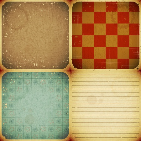 set of four vintage paper backgrounds - vector illustrationのイラスト素材