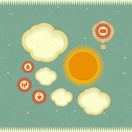 Vintage web design, template in retro style - vector illustrationのイラスト素材