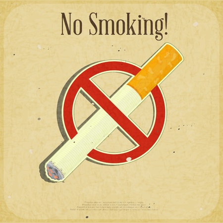 Retro poster - The Sign No Smoking - illustrationのイラスト素材