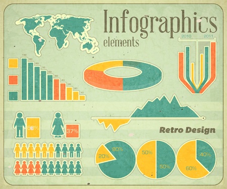 Vintage infographics set - vector illustrationのイラスト素材