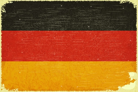 Grunge poster - German flag in Retro style - Vector illustrationのイラスト素材