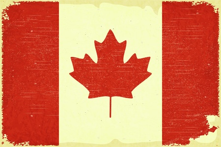 Grunge poster - Canadian flag in Retro style - Vector illustrationのイラスト素材