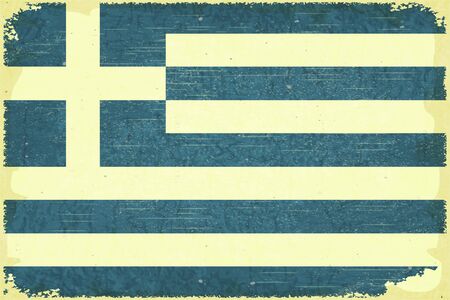 Grunge poster - Greek flag in Retro style - Vector illustrationのイラスト素材