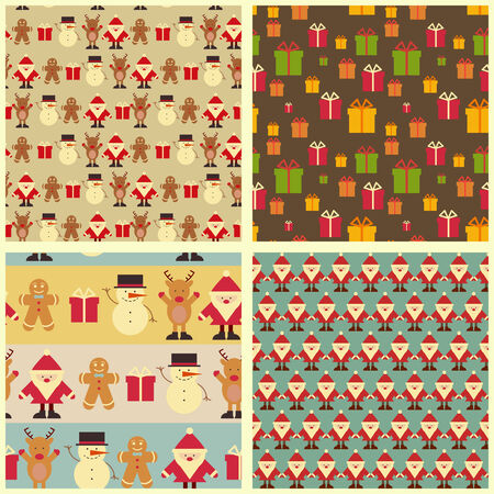 Set of Christmas Seamless Vintage backgrounds.  のイラスト素材