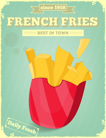 French Fries Fast Food Menu. Vector Illustration.のイラスト素材