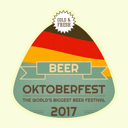 Oktoberfest Beer Festival Emblem. Retro Poster. Vector Illustration.のイラスト素材