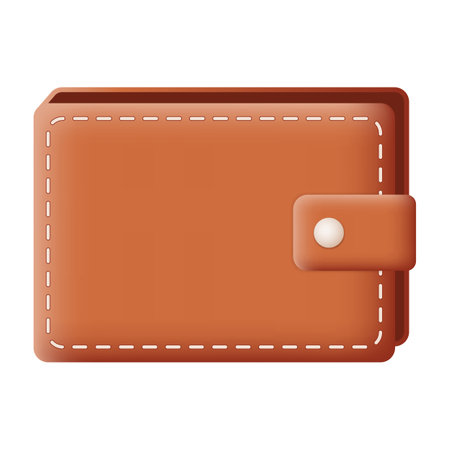 Brown Wallet Isolated on White Background. 3D vector illustrationのイラスト素材