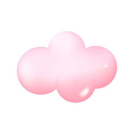 3d Cloud Isolated on White Background. Soft Cloud Shape for Games, Animations, Web Design. 3d vector illustrationのイラスト素材