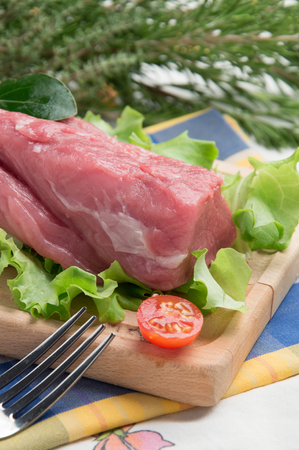 Raw pork filletの写真素材