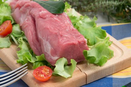 Raw pork filletの写真素材