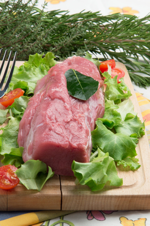 Raw pork filletの写真素材