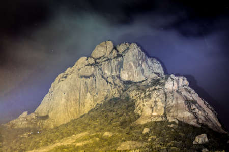 PeÃ±a de Bernal, a monolith among vineyardsの写真素材