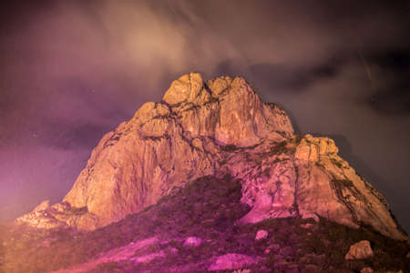 PeÃ±a de Bernal, a monolith among vineyardsの写真素材