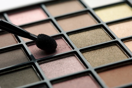 Palette of Professional Colorful Eye Shadows. Closeup.の写真素材
