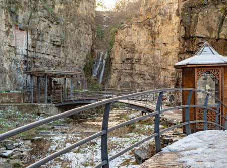Georgia Tbilisi. Waterfall in the city center.の写真素材
