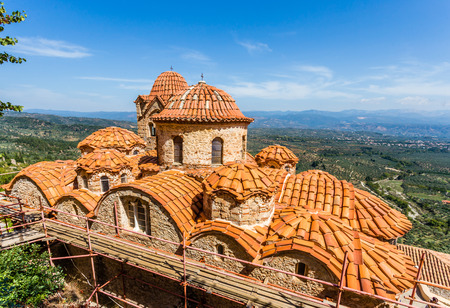 Byzantine church in medieval city of Mystrasの写真素材
