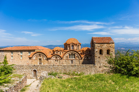 Byzantine church in medieval city of Mystrasの写真素材