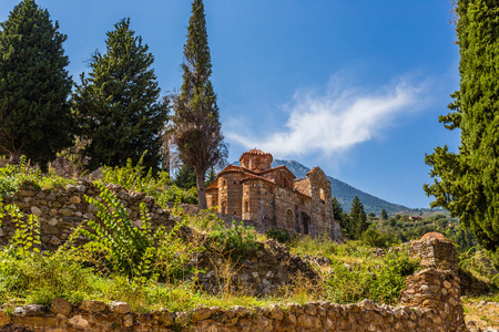 Byzantine church in medieval city of Mystras