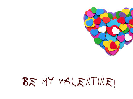 Colorful heart of hearts valentine cardの写真素材