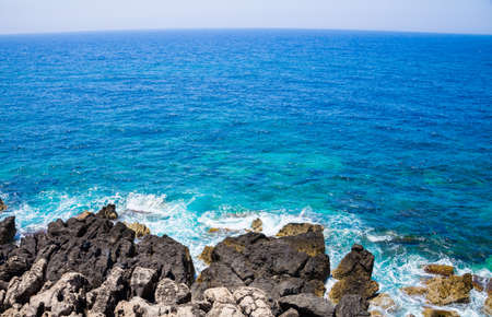 clear water with stones  seascape backgroundの写真素材