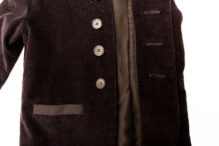 part of black velvet suit  isolated whiteの写真素材