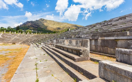 vip seats on antique stadium in Ancient Messinaの写真素材