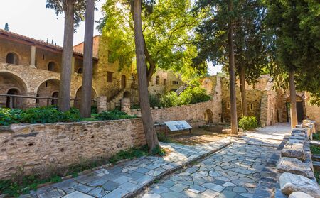 old byzantine monastery in Kaisariani, Athens, Greeceの写真素材