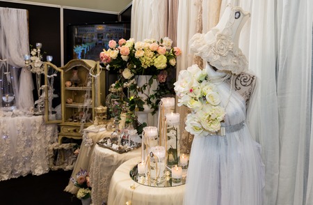 bridal decorated tableの写真素材