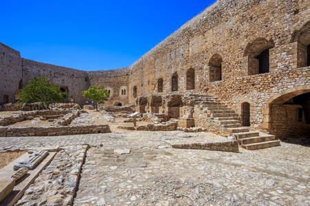 inside the Chlemoutsi fortress in Ilia, Peloponnese, Greeceの写真素材