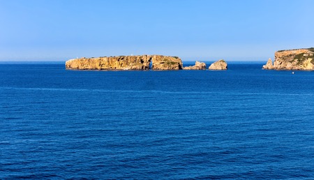 view on Navarino bay form Neokastro, Peloponnese, Greeceの写真素材