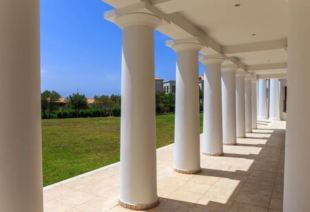 greek neoclassical architecture building with doric columnsの写真素材