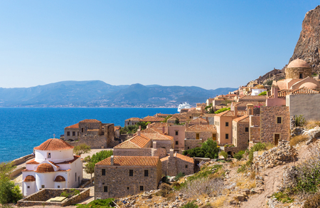 Monemvasia the medieval town in Peloponnese, Greeceの写真素材