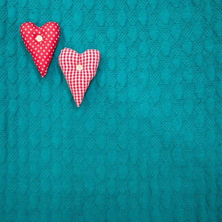 green wool textured hand knitted pattern backgroundの写真素材