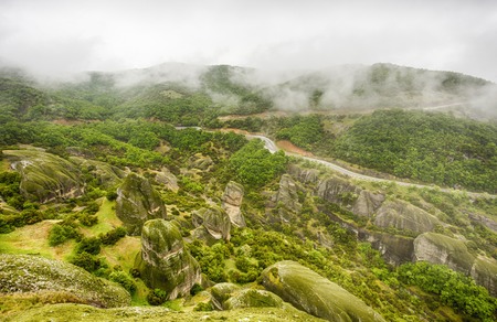 Meteora rocks after the rainの写真素材