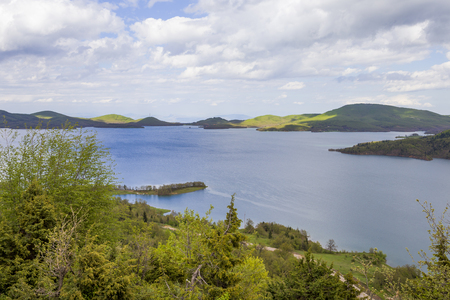 Plastira lake in Central Greeceの写真素材