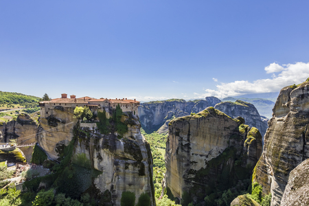view on one of the Meteora monasteriesの写真素材