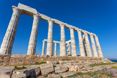 ruins ot the temple of Poseidonの写真素材