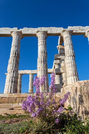 ruins ot the temple of Poseidonの写真素材