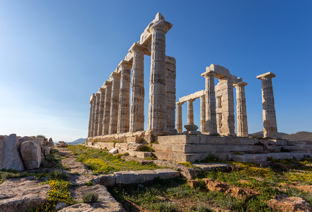 ruins ot the temple of Poseidonの写真素材