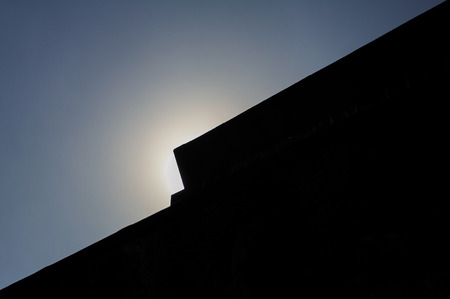 Anahuacalli museum sun over roof DF Mexico cityの写真素材