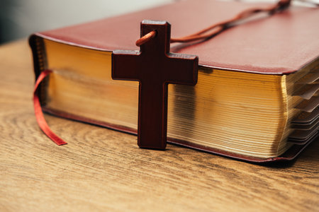 Closeup Of Sacred Scripture Details. Highresolution Image Highlighting Holy Text Elements