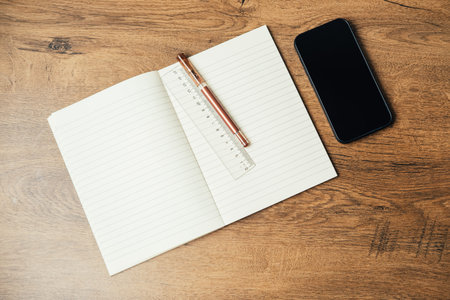 Contemporary Approach To Note Taking Involves Digital Tools And Handwritten Elementsの写真素材