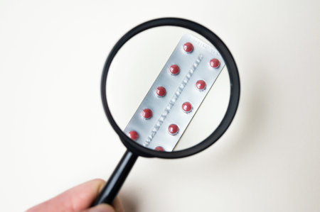 Precise Visual Inspection Focus On Verifying Authenticity Of Pharmaceutical Productsの写真素材