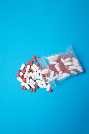 Portable Drugs With Clear Packaging. Travelready Medication Containers With Dosage Focusの写真素材