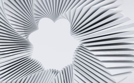 abstract white squares forming a tunnel illustrationの写真素材