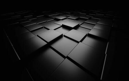 Black cube abstract texture background3d illustration renderの写真素材